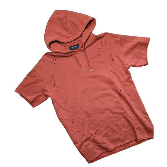 Men PacSun Orange Short-Sleeve Pullover Hoodie Sweatshirt, Size S - Picture 1 of 5